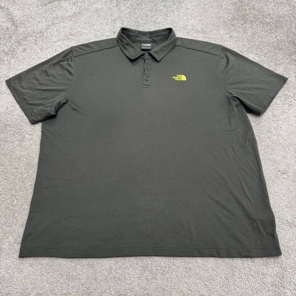The North Face FlashDry Polo Shirt Mens 2XL Gray Outdoor Hiking Short Sleeve Top